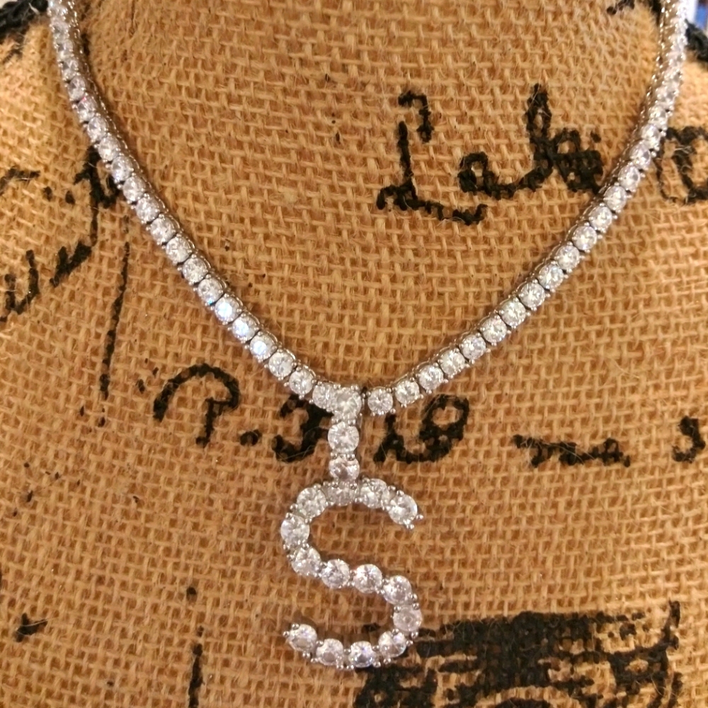 Rhinestone Chain With Letter S Charm